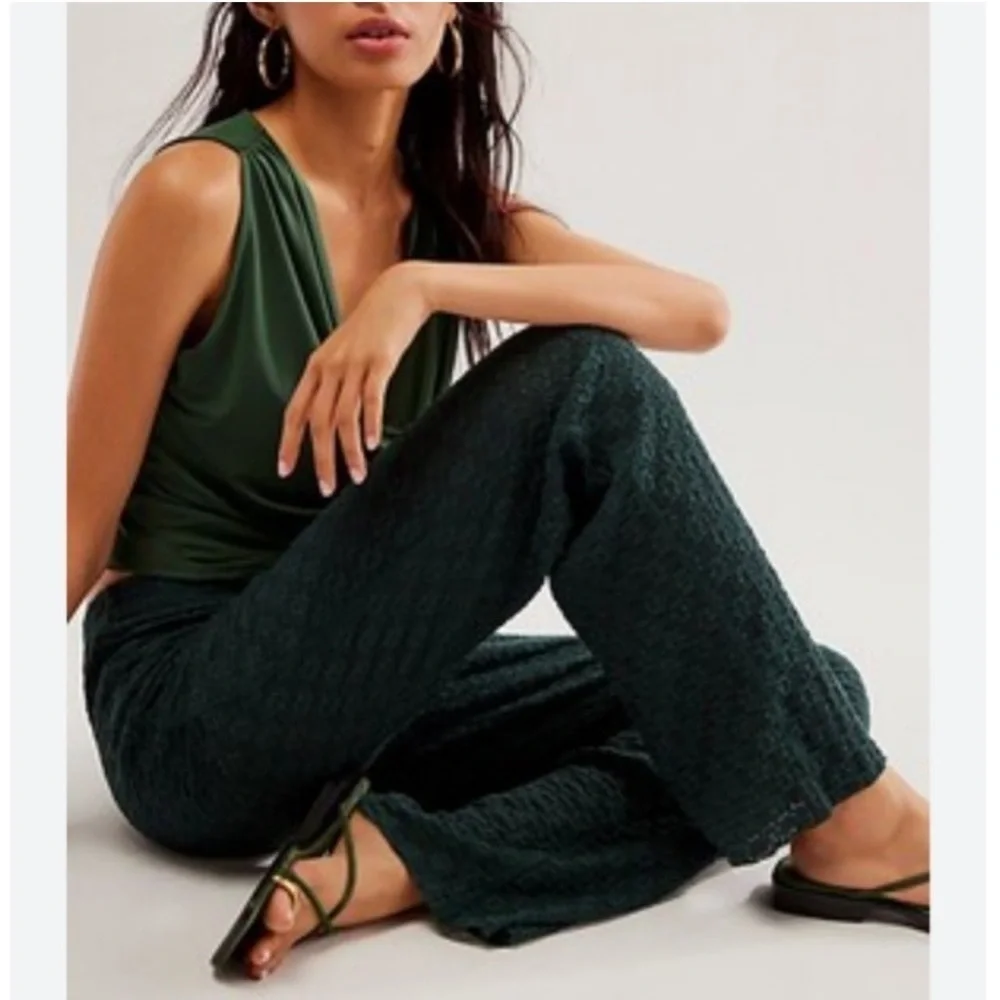 Free people FP one Ona sheer see through lace pants size xs forest green ona